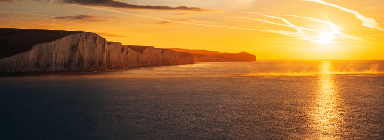 Sunset at the English coast