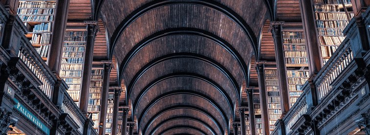 Interior of Dublin library in Ireland